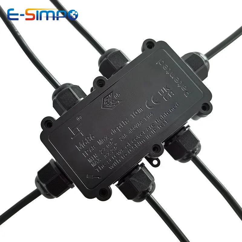6Way 1IN5Out IP68水中電源コードジャンクショ - Outdoor Lighting Wire Connectors のレビューと価格