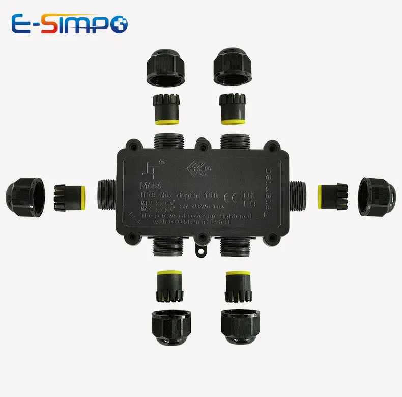 6Way 1IN5Out IP68水中電源コードジャンクショ - Outdoor Lighting Wire Connectors のレビューと価格