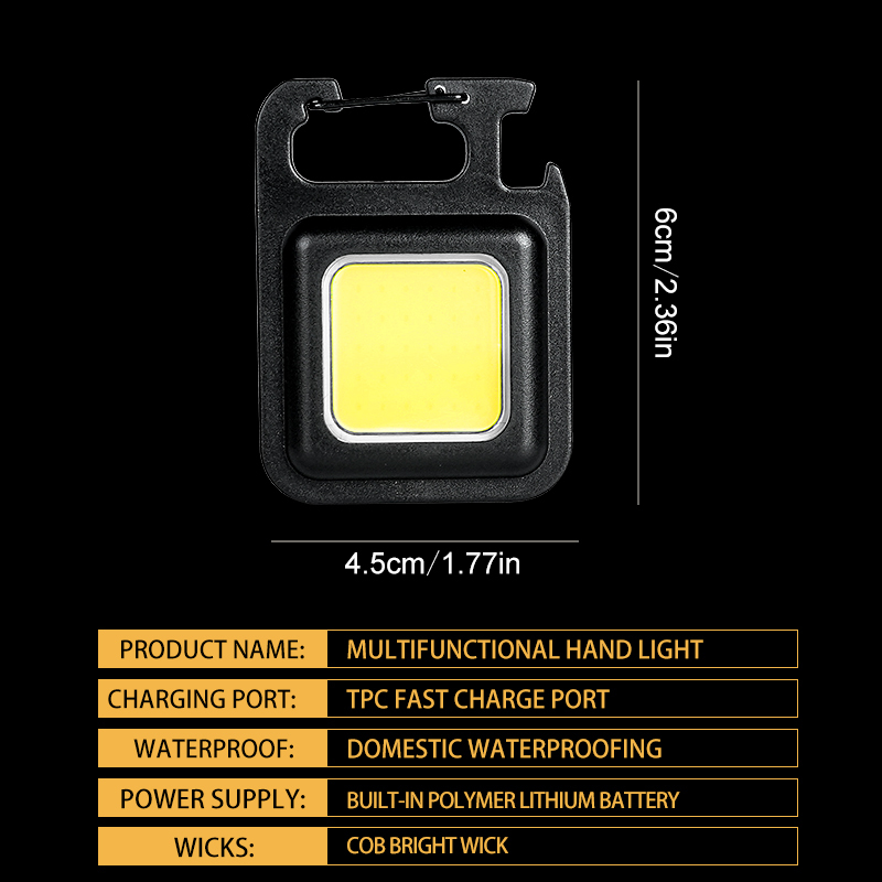 超高輝度で便利な携帯用ミニCOBキーホルダー懐中電灯、充電式 - Outdoor Lighting Panel のレビューと価格