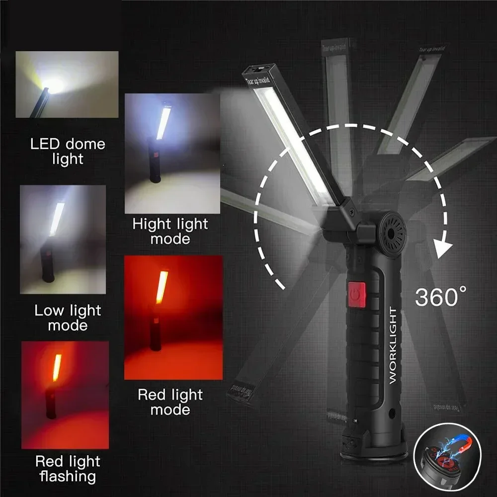 LED COB 懐中電灯 USB 充電式トーチ検査ランプ 磁 - Outdoor Lighting Panel のレビューと価格