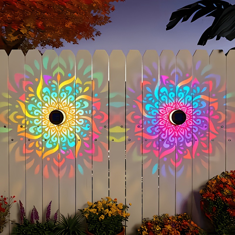 ソーラーLEDウォールライトマンダラプロジェクションランタン - Outdoor Lighting And Landscape のレビューと価格