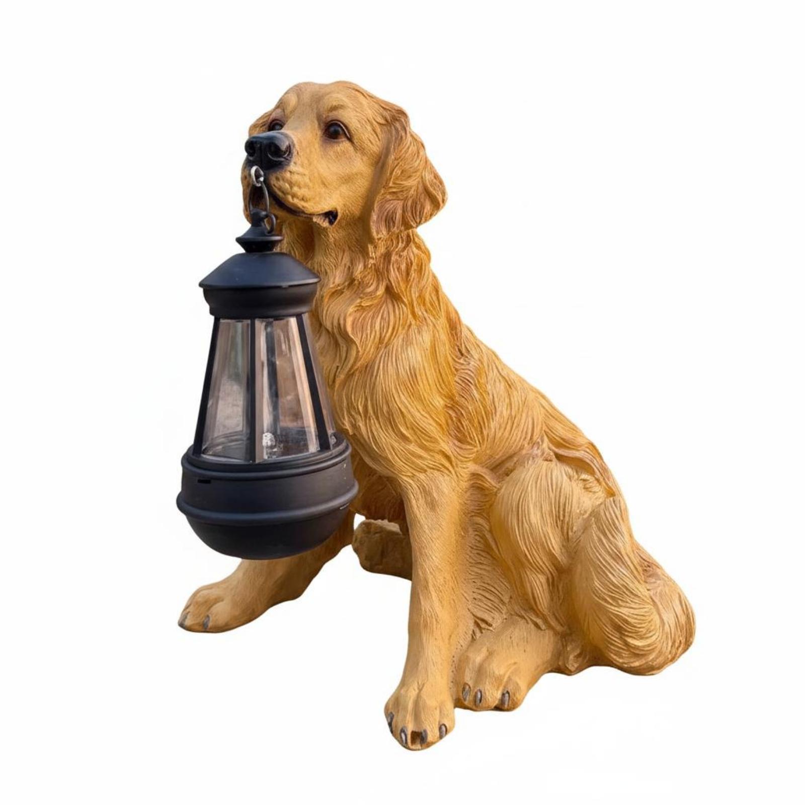 屋外装飾用ライト付き樹脂製犬の庭園彫刻、吊り下げランタン付き - Hanging Outdoor Lighting のレビューと価格