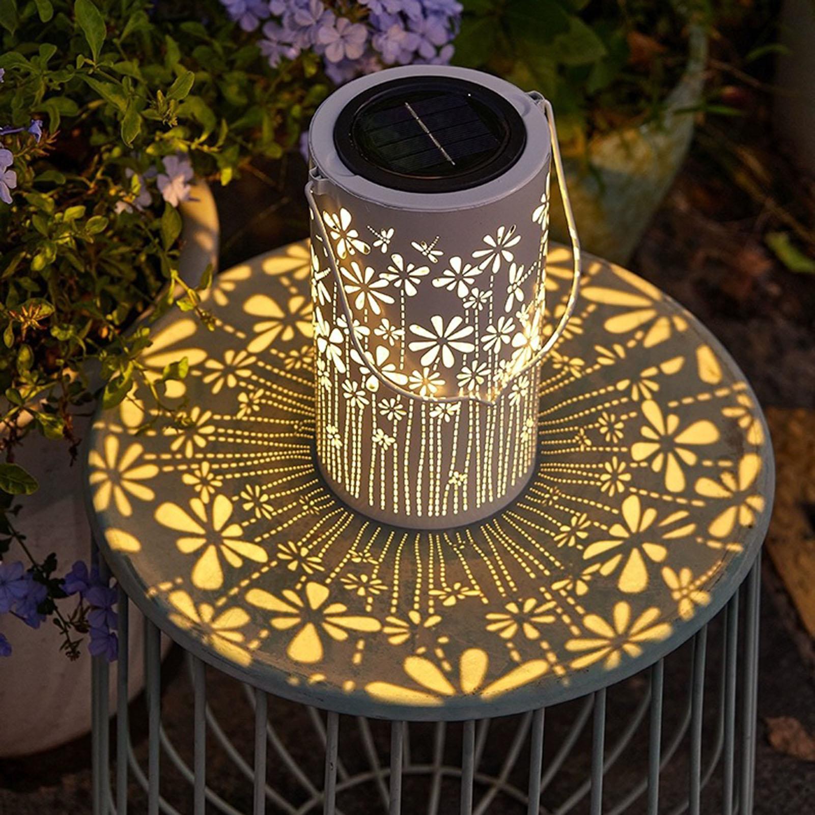 ポーチ用屋外ランタン カラフルな金属製フラワーランプ ソーラ - Outdoor Lighting And Landscape のレビューと価格