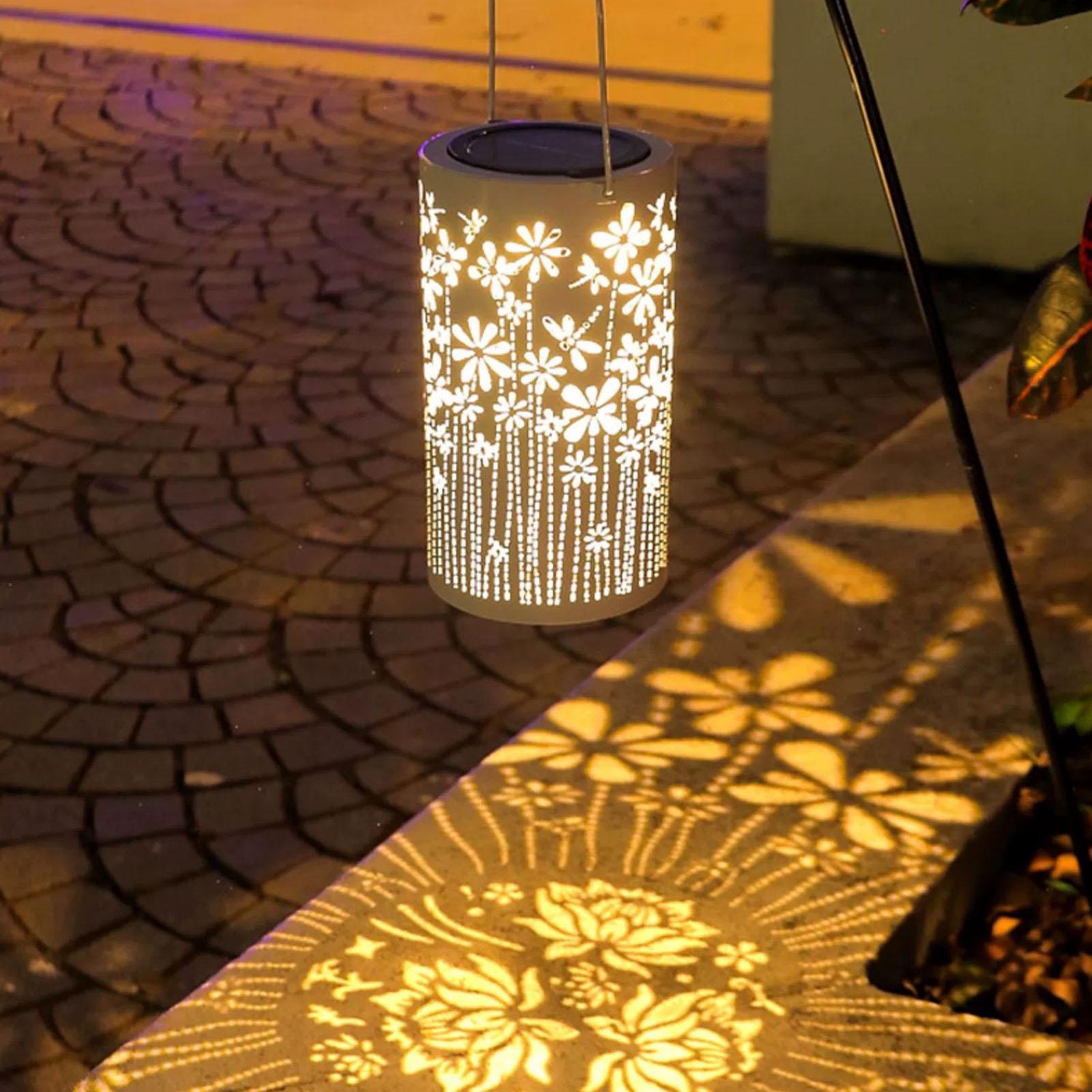 ポーチ用屋外ランタン カラフルな金属製フラワーランプ ソーラ - Outdoor Lighting And Landscape のレビューと価格