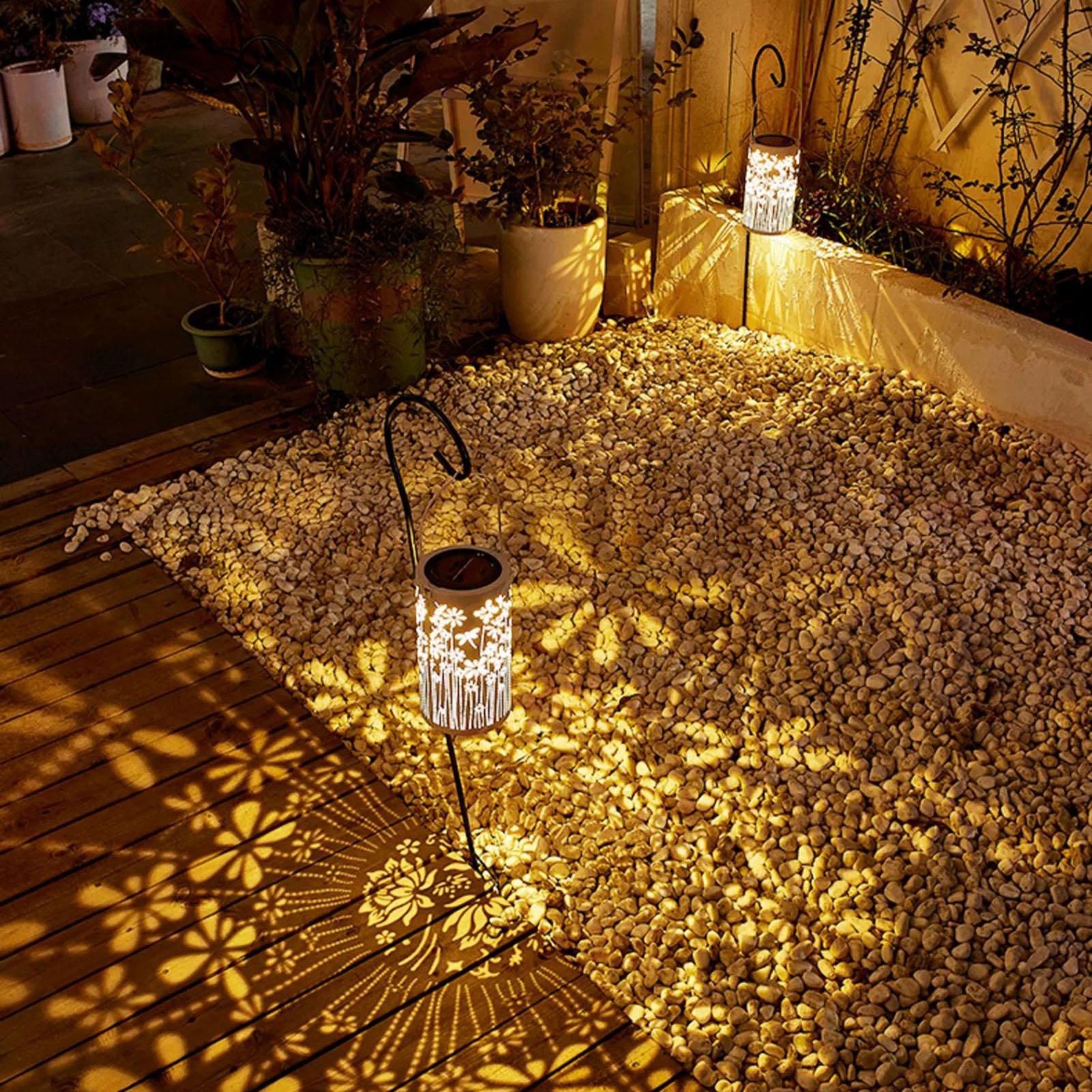 ポーチ用屋外ランタン カラフルな金属製フラワーランプ ソーラ - Outdoor Lighting And Landscape のレビューと価格