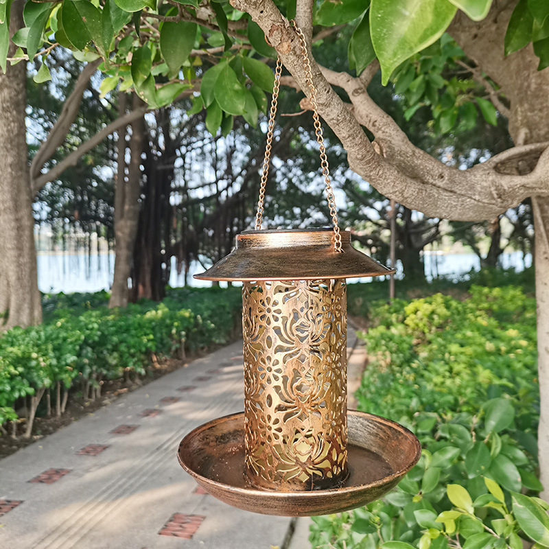 吊り下げバードハウスメタル屋外ソーラーバードフィーダーライト - Outdoor Lighting Backyard Ideas のレビューと価格