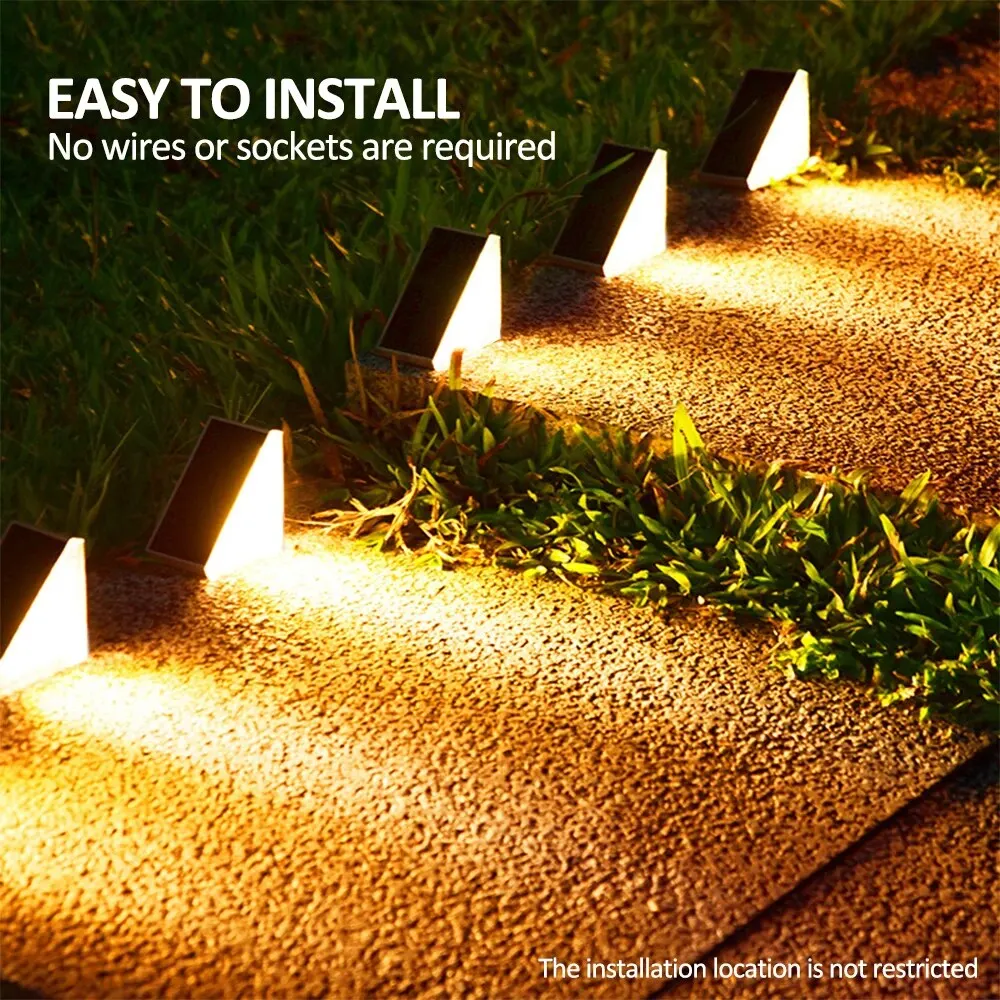 IP67防水ソーラーステップライト自動点灯ウォームホワイトR - Outdoor Lighting On Stairs のレビューと価格