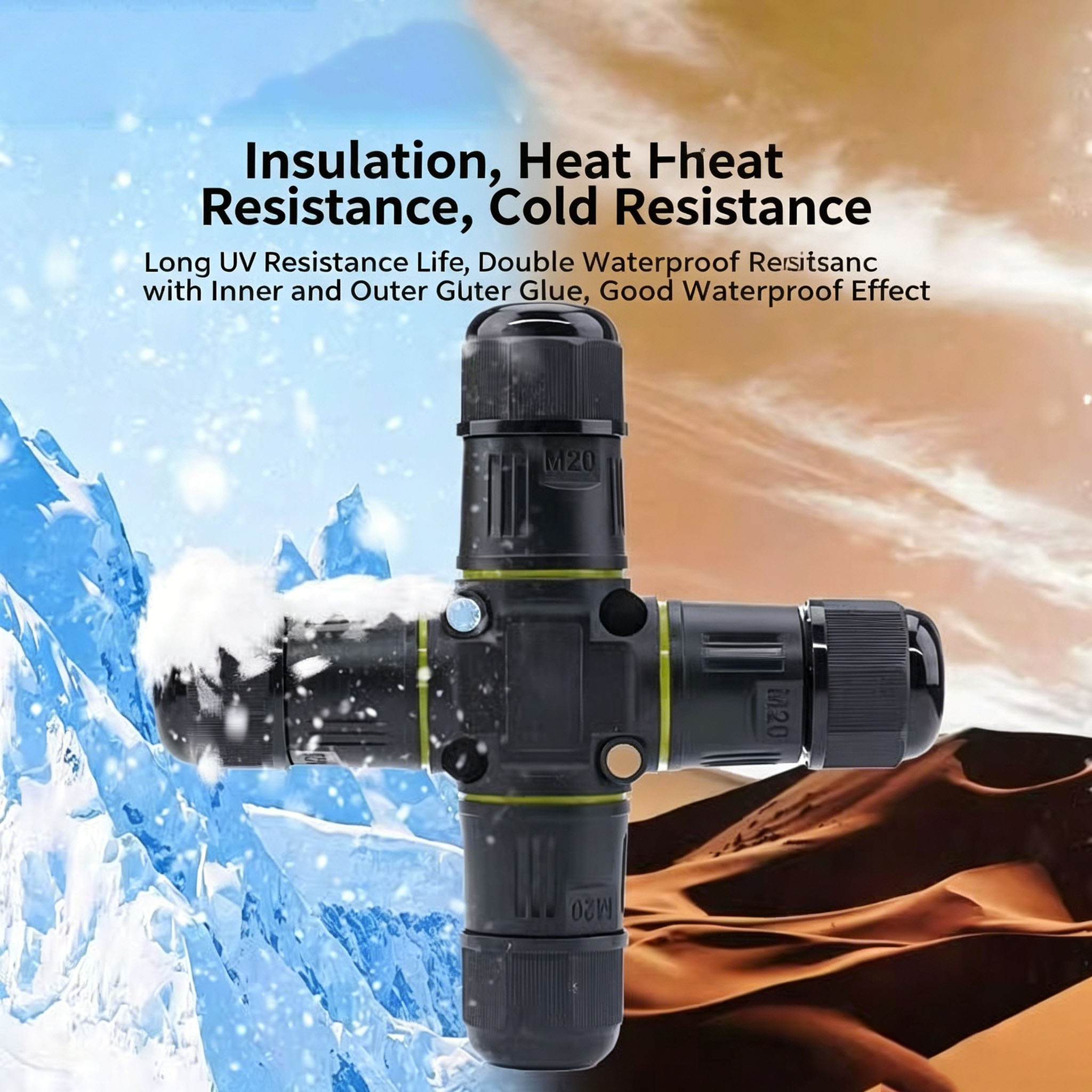 IP68 4方向クロス防水コネクタ、2/3ピンネジ端子アダプ - Outdoor Lighting Wire Connectors のレビューと価格
