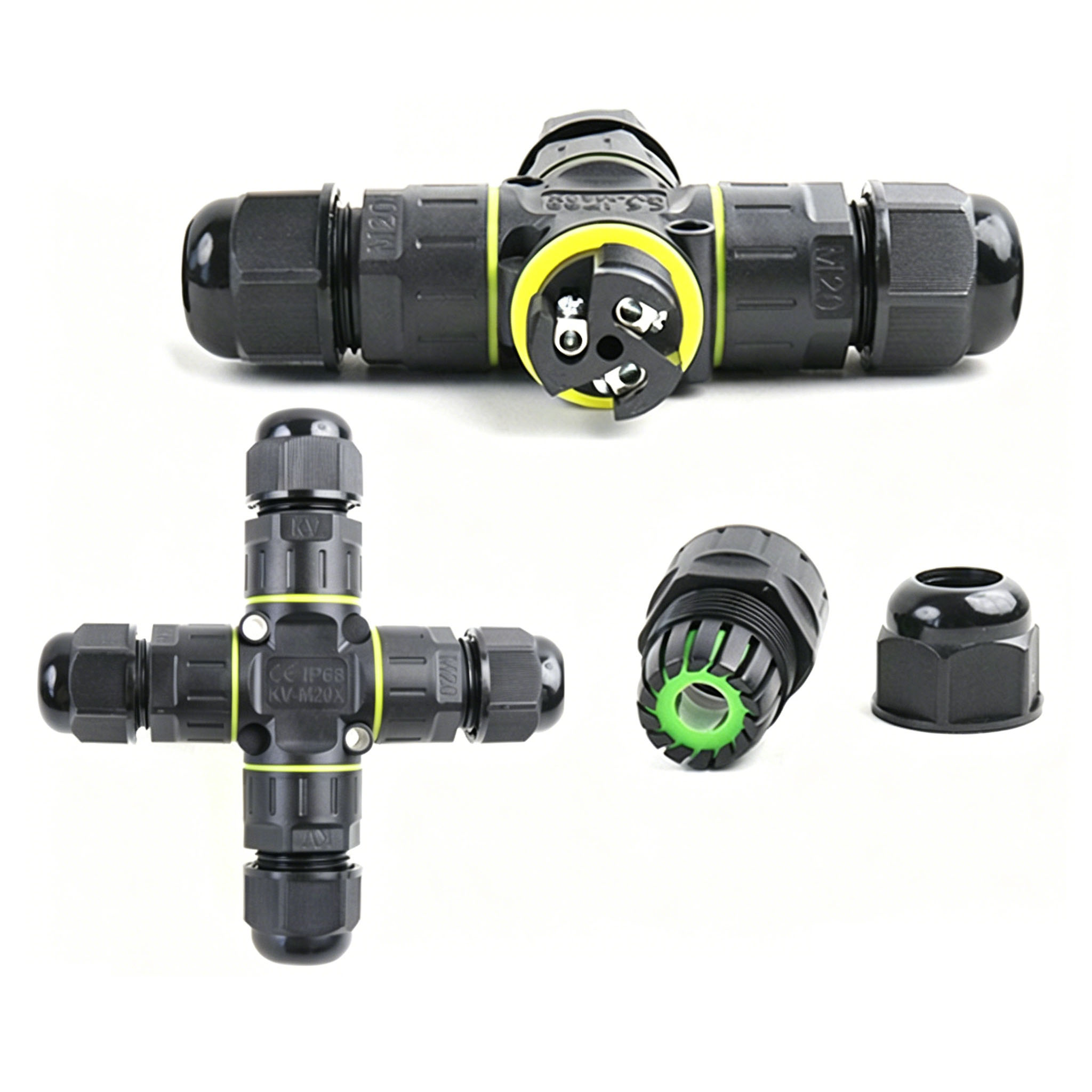 IP68 4方向クロス防水コネクタ、2/3ピンネジ端子アダプ - Outdoor Lighting Wire Connectors のレビューと価格