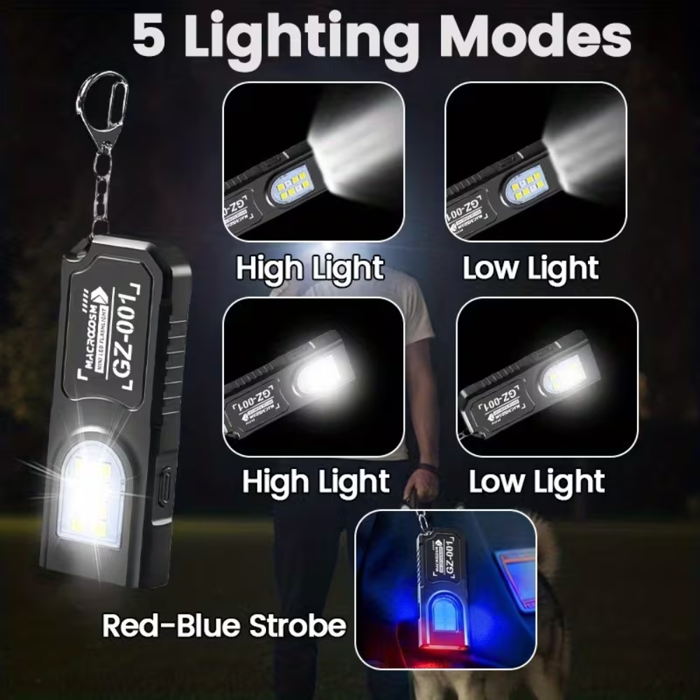 ミニ COB LED キーホルダー懐中電灯 USB 充電式ト - Outdoor Lighting Panel のレビューと価格