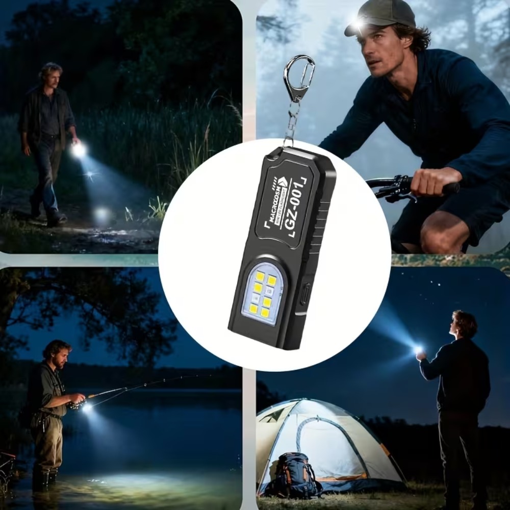 ミニ COB LED キーホルダー懐中電灯 USB 充電式ト - Outdoor Lighting Panel のレビューと価格